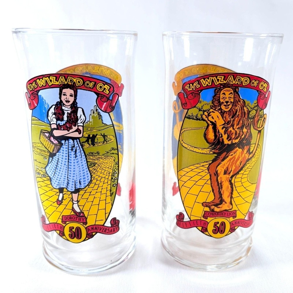 Vintage 1989 Wizard of Oz 50th Anniversary Coca Cola Collectors Series Glasses 2